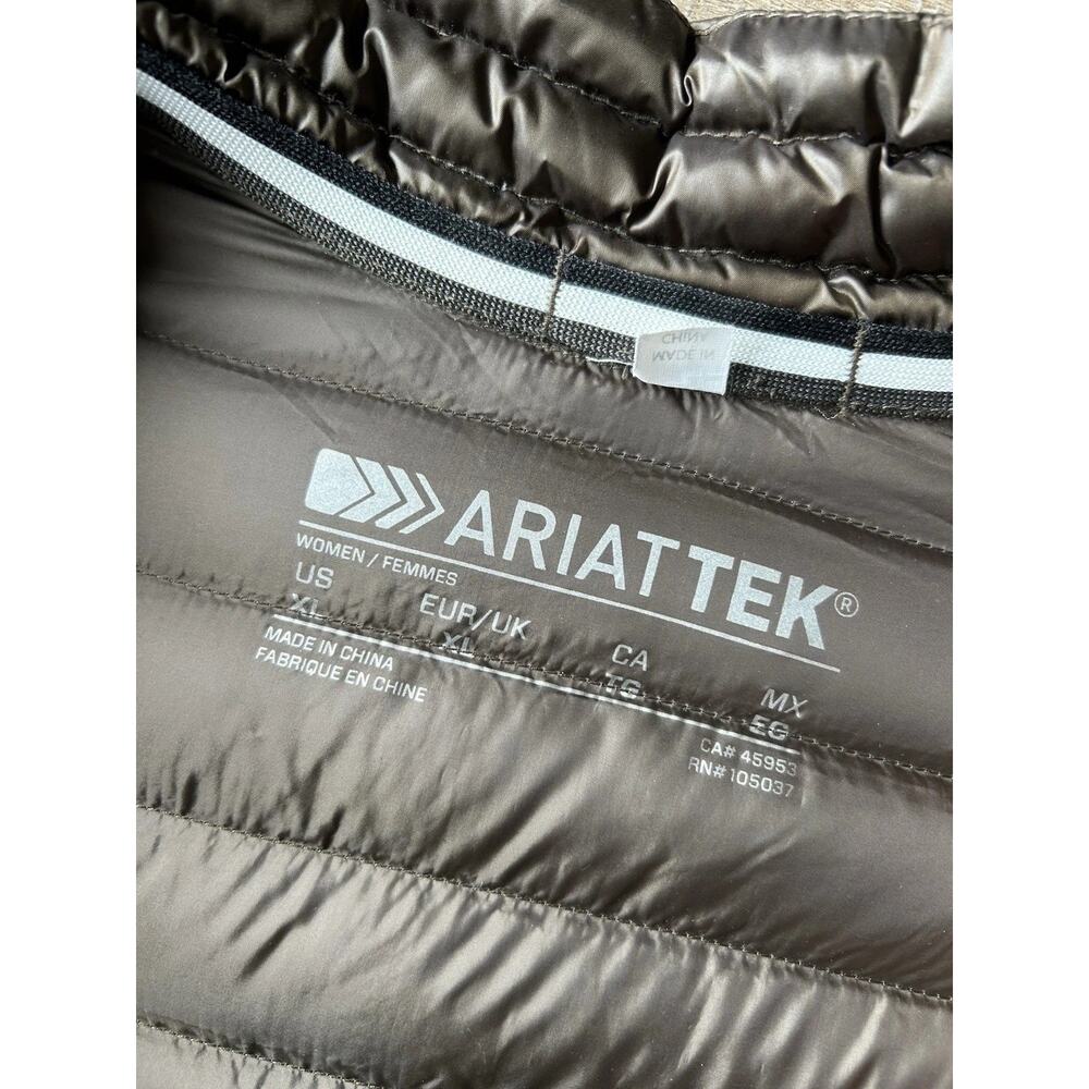 Ariat AriatTEK Ideal Down Vest Womens XL Brown Quilted Insulated Full Zip - Picture 3 of 11